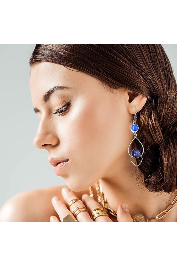 Tanzanite Gemstone Unisex Women's Gift For Her Silver Jewelry Earring 1.5''