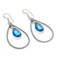 thumbnail image 1 of Tanzanite Pear Shape Gemstone Ethnic Drop Dangle Jewelry Earrings 2.20" MXE 5126, 1 of 2