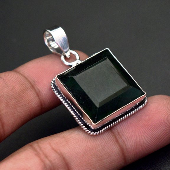 Tanzanite Quartz Gemstone Pendant Handmade Antique Design Jewelry 1.70" MP 4874