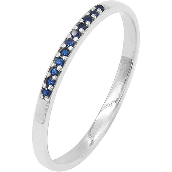 Tanzanite Stackable Ring for Women – 925 Sterling Silver Eternity Band – Dainty Minimalist Wedding Ring