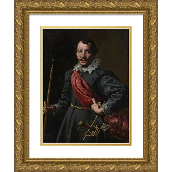 Tanzio da Varallo 19x24 Gold Ornate Framed and Double Matted Museum Art Print Titled - Portrait of a Man (C. 1620)