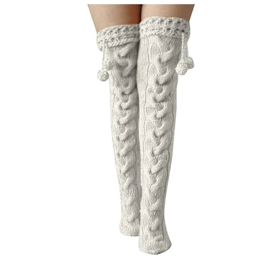 Tao Adult Knitted Slipper Socks Warm Cozy Fuzzy Socks Non Slip Socks Winter Fluffy Sleep Socks With Grips For Women Men NavyM