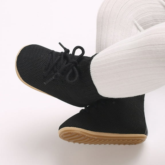 Tao Baby Ankle Boots Infant Boys Girls Mesh Booties Anti-Slip Rubber Sole Sneakers Toddler Newborn Walking Crib Shoes Baby Walking Shoes (0-12 Months)Black13
