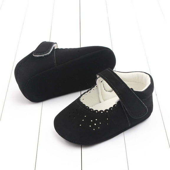 Tao Baby Boys Girls Non Slip Sandals Closed-Toe Sandals PU Leather Hard Bottom Walking Sneakers Toddler Rubber Sole First Walkers Infant Cartoon Slippers Crib Shoes Black11