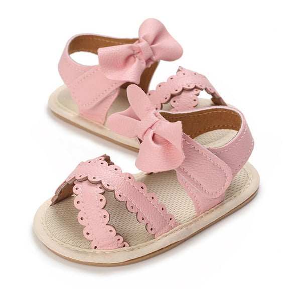 Tao Baby Boys Girls Sandals Summer Crib Shoes Soft Sole Infant Girls Princess Dress Flats First Walker Shoes Non-Slip Sandals Baby Sandals Toddler Shoes Beach SandalsPink12