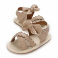 thumbnail image 1 of Tao Baby Boys Girls Sandals Summer Crib Shoes Soft Sole Infant Girls Princess Dress Flats First Walker Shoes Non-Slip Sandals Baby Sandals Toddler Shoes Beach SandalsKhaki12, 1 of 1