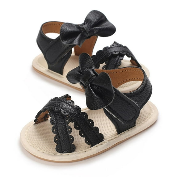 Tao Baby Boys Girls Sandals Summer Crib Shoes Soft Sole Infant Girls Princess Dress Flats First Walker Shoes Non-Slip Sandals Baby Sandals Toddler Shoes Beach SandalsBlack12