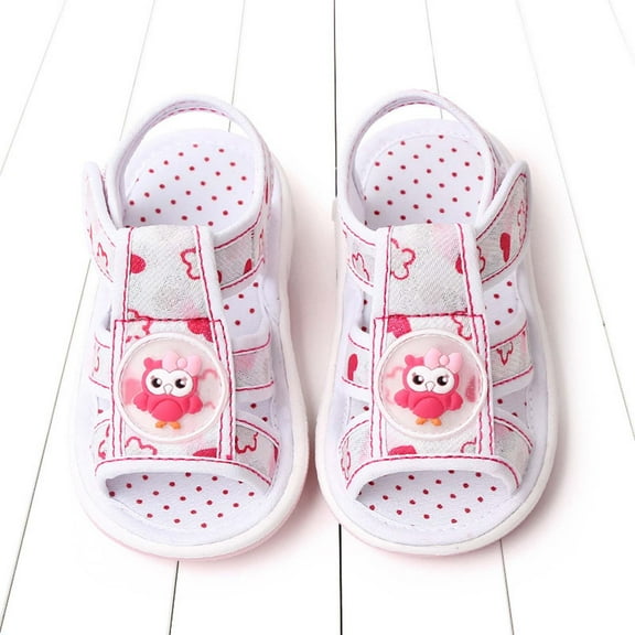 Tao Baby Boys Girls Sandals Summer Crib Shoes Soft Sole Infant Girls Princess Dress Flats First Walker Shoes Non-Slip Sandals Baby Sandals Toddler Shoes Beach SandalsWhite21