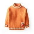 thumbnail image 1 of Tao Baby Girls Boys Knit Sweater Blouse Toddler Pullover Sweatshirt Crewneck Long Sleeve Tops For Kids Fall Winter Clothes Orange3 Years, 1 of 1