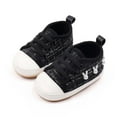thumbnail image 1 of Tao Baby Girls Boys Shoes Soft Anti-Slip Sole Newborn First Walkers Star High Top Canvas Denim Unisex Infant Sneaker Baby Walking Shoes Toddler Crib ShoesBlack11, 1 of 1