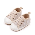 thumbnail image 1 of Tao Baby Girls Boys Shoes Soft Anti-Slip Sole Newborn First Walkers Star High Top Canvas Denim Unisex Infant Sneaker Baby Walking Shoes Toddler Crib ShoesBeige13, 1 of 1