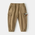 thumbnail image 1 of Tao Boys Pull On Pants Toddler Baby Khaki Cargo Loose Long Pant Classic Comfort Joggers Pants With Pockets Khaki4 Years, 1 of 1