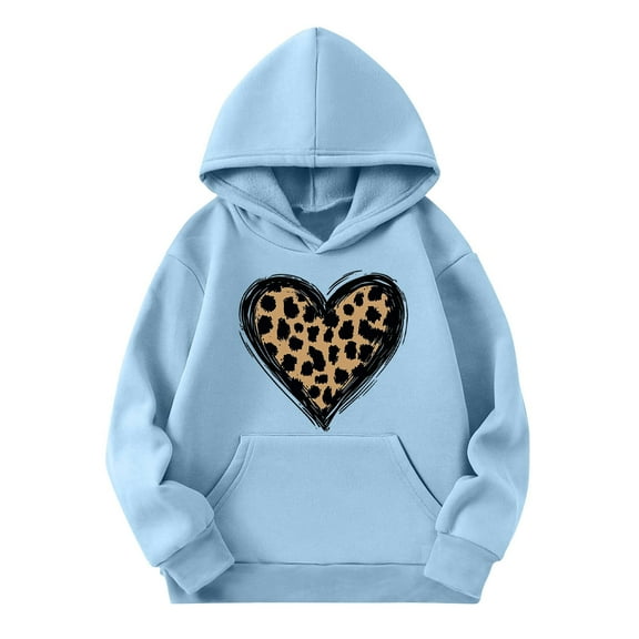Tao Tao Children's Hoodie With Long Sleeved Pattern Printed Round Neck Hooded Top Suitable For Hooded Sports Hoodies Of Boys And Girls Of All Ages Blue 5 Years