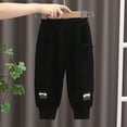 thumbnail image 1 of Tao Children's Microfleece Pants Casual Solid Color Versatile Mid Waist Button Up Ankle Pants Long Pants For Boys Girls Black2 Years, 1 of 1