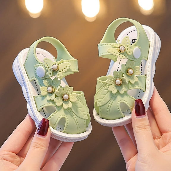 Tao Children's New Baotou Sandals Boy And Girl Baby Baby Non-slip Soft Soles Outside To Wear Toddler Shoes SandalsGreen16