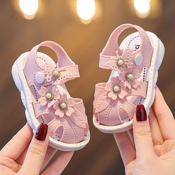 Tao Children's New Baotou Sandals Boy And Girl Baby Baby Non-slip Soft Soles Outside To Wear Toddler Shoes SandalsPink20