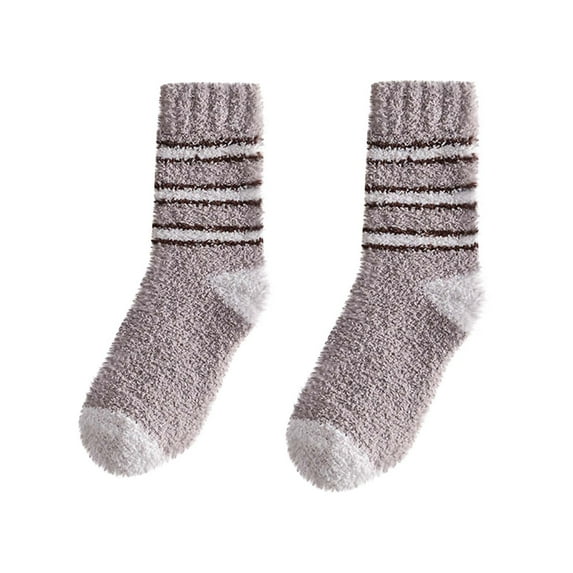Tao Christmas Gifts Women's Soft Sole Slipper Socks Warm Thick Knit Slippers Cozy Winter Fuzzy House Shoe Socks With Non Slip RedFree Size
