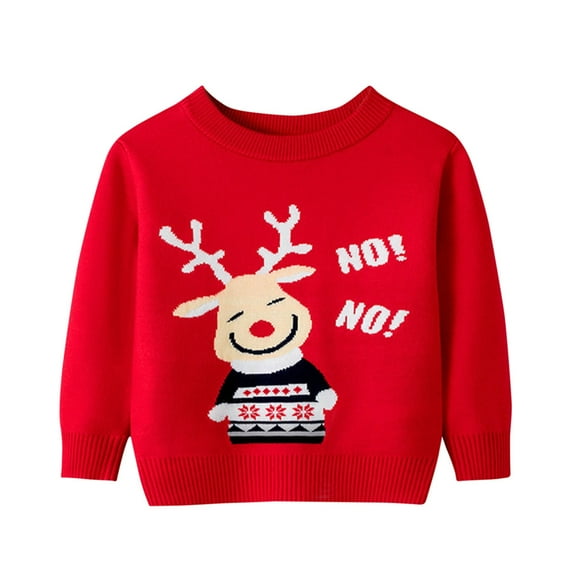 Tao Christmas Sweater For Kids Boys Girls Christmas Knit Sweater Round Neck Long Sleeve Pullover Holiday Party Jumper Sweatshirt Red7 Years