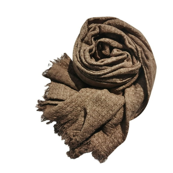 Tao Cotton Linen Fashion Scarf,Gradient Two-tone Four Season Scarf Shawl Beach Gauze,Long Lightweight Travel Scarf KhakiFree Size