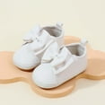 thumbnail image 1 of Tao Double Bow Fringe Baby Shoes Soft Sole Baby Shoes Girls Toddler Crib Flats Solid Color Non Skid Leather Shoes Toddler First Walkers Infant Princess Wedding Christmas ShoesWhite11, 1 of 1