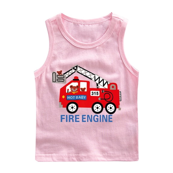 Tao Tao Funny Graphic Tank Top For Toddler Boys Girls Sleeveless T-Shirts Kids Summer Round Neck Base Shirt Soft Lightweight Loose Fit Shirt Tops Pink 5 Years