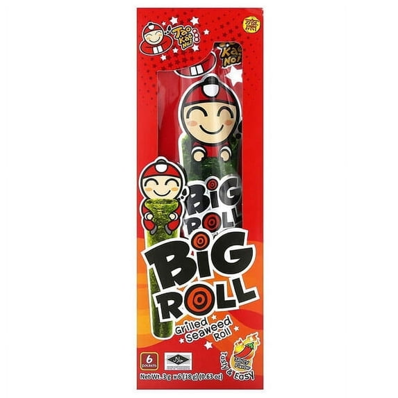 Tao Kae Noi, Big Roll, Grilled Seaweed Roll, Spicy, 6 Packets, 0.11 oz Pack of 3