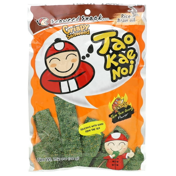 Tao Kae Noi Crispy Seaweed Snack, Tom Yum Goong, 1.12 oz (32 g)