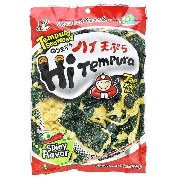 Tao Kae Noi, HiTempura Seaweed Snack, Spicy, 1.41 oz Pack of 2