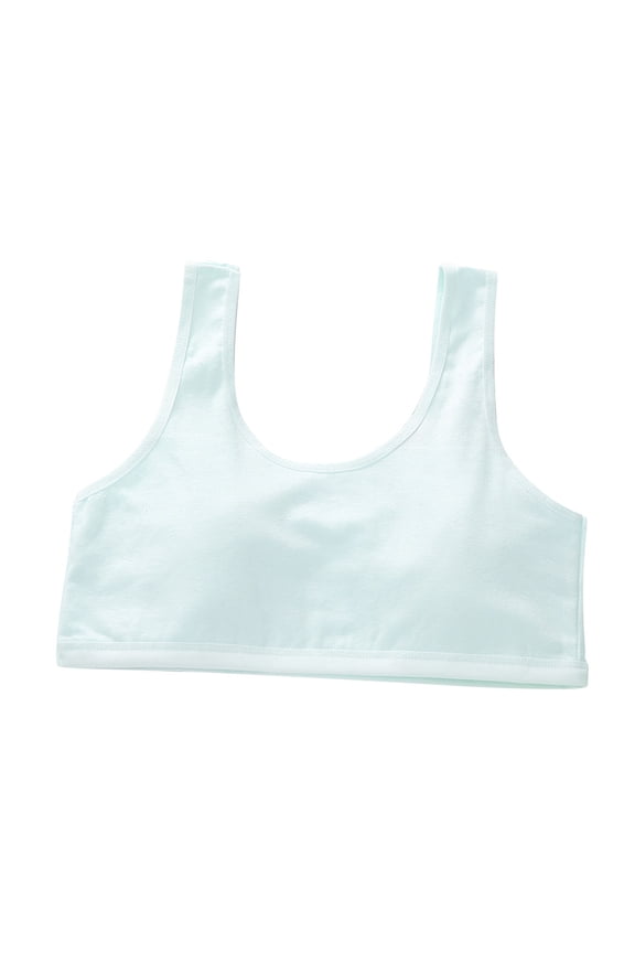 Tao Kids Girls' Cotton Built-Up Stretch Sports Bra Solid Color Comfortable Bra Cotton Bralette Seamless Cami Crop Bras Mint Green16 Years