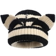 thumbnail image 1 of Tao Knit Beanie Hats Cute Bunny Ears Funny Hat Fluffy Winter Cap Cat Ear Hat Knit Skull Cap Warm Slouchy Crochet Hat BeigeFree Size, 1 of 1