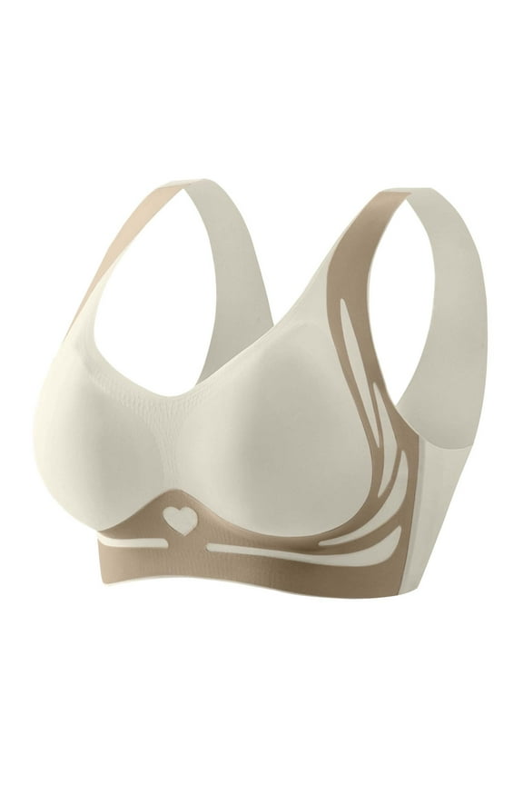 Tao Libiyi Super Gather Bra Wireless Push-Up Bra, Dotmalls Bra,Anti-Sagging Soft Comforts Trendy Bras For Women Beige2XL