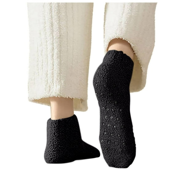 Tao Men Women Fuzzy Fluffy Socks Cozy Slipper Socks Warm Soft Winter Plush Home Sleeping Socks Gifts KhakiFree Size
