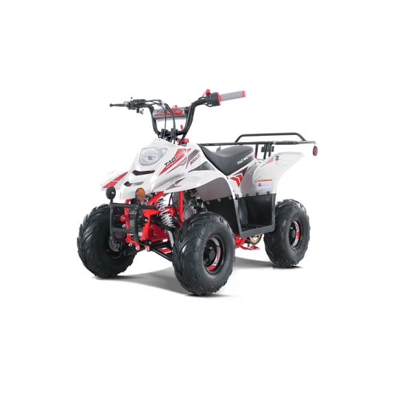 Tao Motor 110CC New Boulder, 4-Stroke Engine Max 0.6 Gal Gas All-Terrain Vehicle (ATV), Red