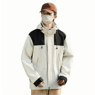 Tao Packable Rain Jacket For Men Lightweight Windbreaker Raincoat Waterproof Outdoor Hiking Jackets With Hood WhiteS