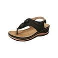 thumbnail image 1 of Tao Tao Sandals With Arch Support Flip Flops For Women Wedge Sandals Comfortable Walking Sandals Cushion Footbed Platform Sandals Summer Slip On Thong Sandals Black 42, 1 of 9