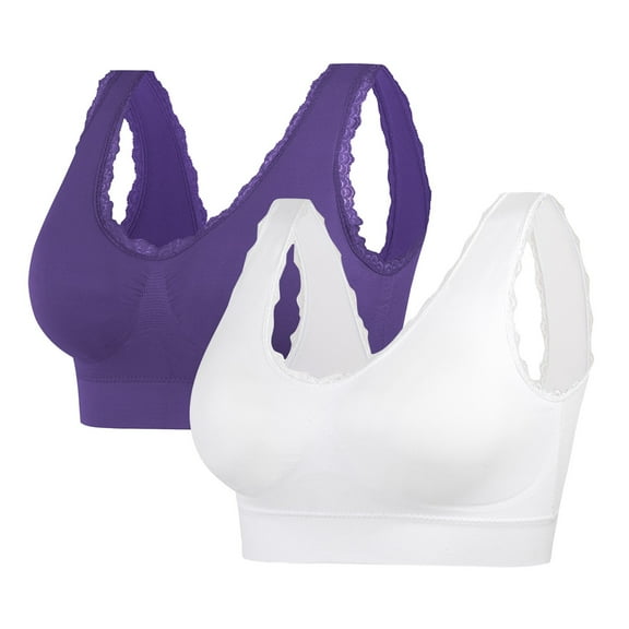 Tao Sports Bra, Buckle Bra – Comfy Corset Bra Front Cross Side Buckle Lace Bras,2 PCS Bra Posture Corrector For WomenWhiteXL