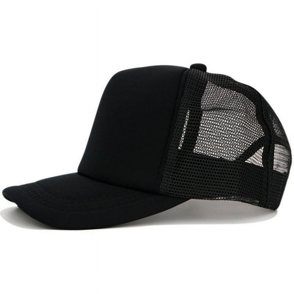 Tao Sublimation Blank Trucker Hats Bulk Mesh Baseball Cap Polyester Mesh Trucker Hat For Men And Women BlackFree Size