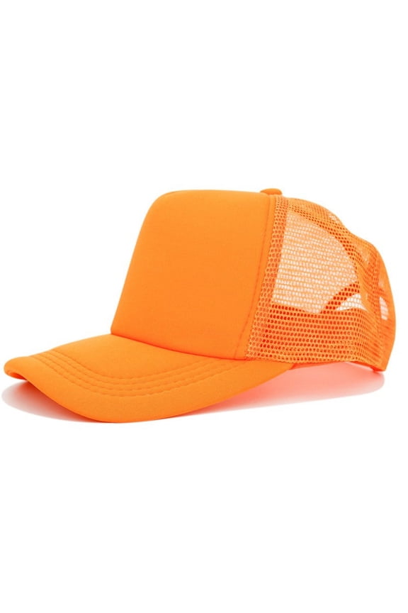 Tao Sublimation Blank Trucker Hats Bulk Mesh Baseball Cap Polyester Mesh Trucker Hat For Men And Women OrangeFree Size