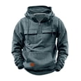 thumbnail image 1 of Tao Tactical Hoodies for Men Quarter Zip Pullover Sweatshirts Casual Work Crewneck Sweatshirt Long Sleeve Cargo Hoodies Light Blue2XL, 1 of 1