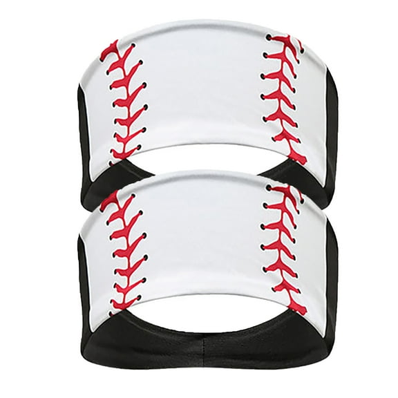 Tao Tao 2PCS Outdoor Sports Hairbands Hair Accessories Baseball Headband Non Slip Elastic Yoga Workout Headband For Men Women White Free Size