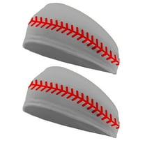 Tao Tao 2PCS Outdoor Sports Hairbands Hair Accessories Baseball Softball Headband Non Slip Elastic Yoga Workout Headband For Men Women Gray Free Size