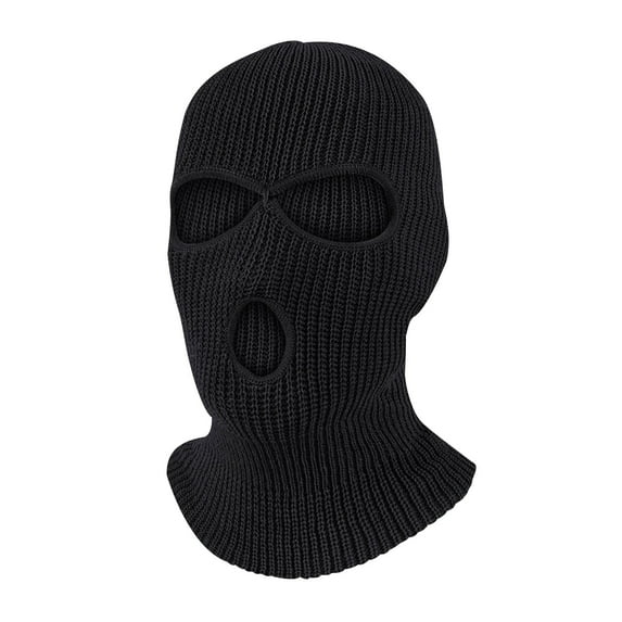 Tao Tao 3 Hole Ski Mask, Knitted Balaclava Face Mask, Winter Full Face Mask Cover for Winter Outdoor Sports Black Free Size