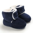 thumbnail image 1 of Tao Tao Baby Booties Newborn Infant Furry Cozy Soft Slippers Socks For Boy Girl, Winter Non-Slip Crib Shoes With Warm Lining Navy 9 Months, 1 of 8