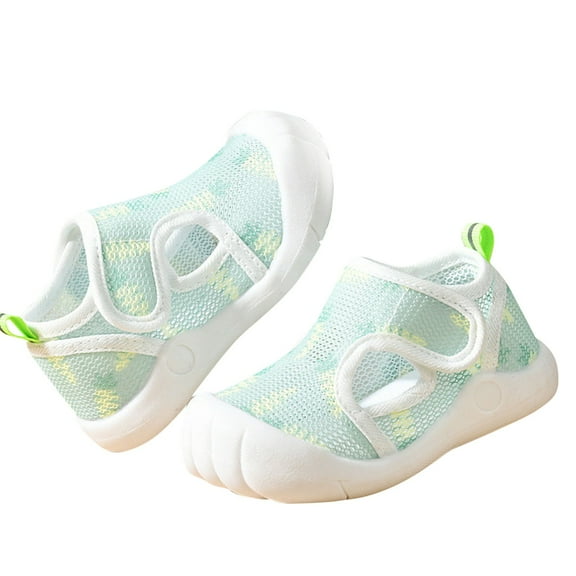 Tao Tao Baby Boy Girl Athletic Sports Sandals Breathable Summer Mesh Sneakers Non-Slip Toddler First Walking Shoes Casual Shoes Green 16