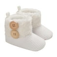 thumbnail image 1 of Tao Tao Baby Boy Girl Boots Newborn Shoes Winter Snow Bowknot Anti-Slip Soft Sole Warm Infant Toddler Prewalker Booties White 6 Months, 1 of 9