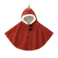 thumbnail image 1 of Tao Tao Baby Boys Girl Wear Wool Hoodie Cape Poncho Coat Spring Autumn Winter Car Seat Jacket Outwear Cute Cloak Jacket Red Free Size, 1 of 3