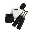 thumbnail image 1 of Tao Tao Baby Clothes Set For Birthday Toddler Kids Boys Gentleman's Dress Suit 4PCS Shirts + Vest + Rompers Pants + Hat Child Baby Outfits Black 12 Months, 1 of 9