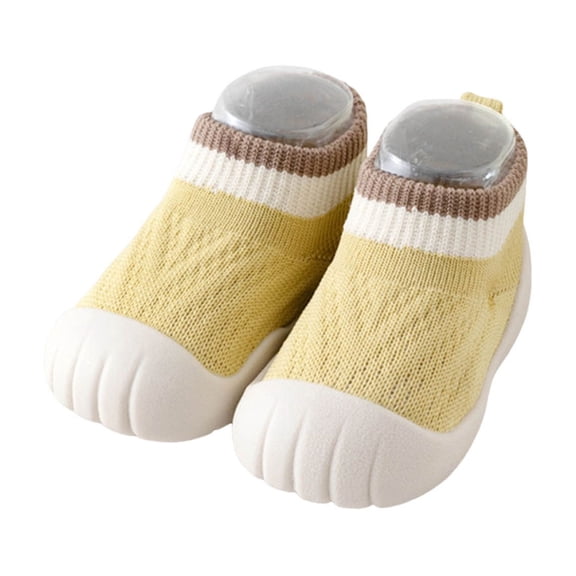 Tao Tao Baby First Walking Shoes Toddler Non Slip Sock Shoes Newborn Floor Slippers Infant Breathable Sneakers for Boys Girls Yellow XS