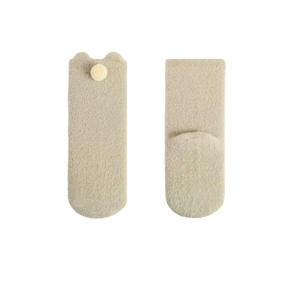 Tao Tao Baby Floor Socks Thickening Keep Warm Cute Boys Girls Non-slip Floor Socks Green XS