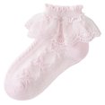 thumbnail image 1 of Tao Tao Baby Girl Socks Super Soft Baby Ruffle Socks Lace Socks for Baby Girls Cute Baby Girl Ruffle Socks Girls Dance Socks Pink 4 Years, 1 of 7